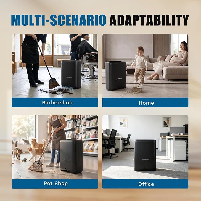 Pro Touchless Vacuum Automatic Dustpan 1400W Ultra Fast & Powerful, 18KPA Vacuum Dustpan TOF Sensor Hands-Free LED Alerts, 6L Electric Dustpan for Home/Kitchen/Office/Sweeping Salon/Pet Shop(No Broom)