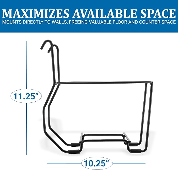 San Jamar Kleen-Pail® Stainless Steel Wall-Mount Stand Only (for 8 Qt Pro Bucket) Black