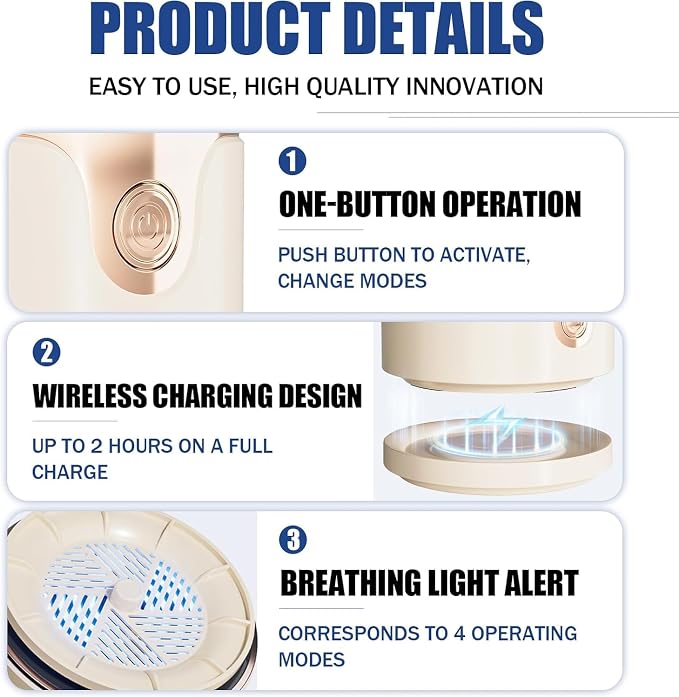 Fruit and Vegetable Washing Machine, Upgrade Titanium Electrolysis Purification Fruit Cleaner Device Waterproof Fruit and Vegetable Purifier Clean Fresh Produce in Water (Cream)