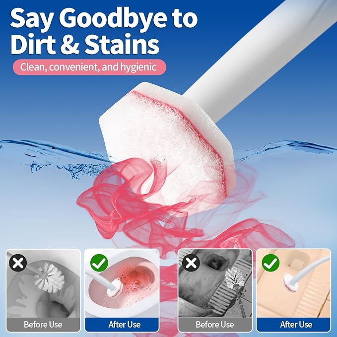 120 Count Toilet Bowl Wand Refills, Disposable Toilet Cleaner Refills, Disposable Wand Heads Compatible with Clorox and the Most Toilet Brushes,Cherry Blossom