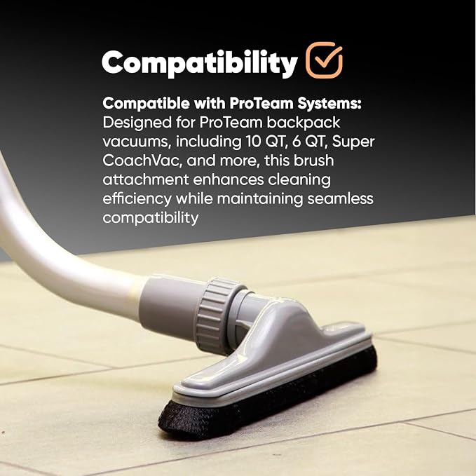Replacement Floor Tool Compatible with ProTeam Vacuum Backpack and Hoover Vacuum – 14" Hard Surface Brush for Commercial Cleaner – Fits Super Coach Pro, C2401, Shoulder Vac Pro