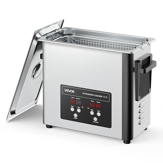 VEVOR 6L Ultrasonic Cleaner, Professional Ultrasonic Cleaner Machine with Cleaning Basket & Digital Display, 120W Stainless Steel 40kHz Cleaning Machine for Watches, Razors, Jewelry, Coins and More