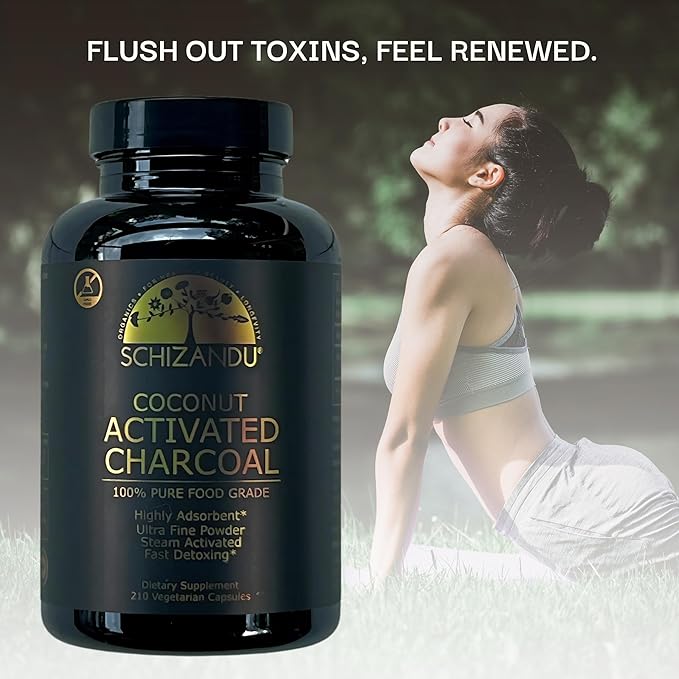 Activated Coconut Charcoal Capsules- Supports Health - Vegan, Organic, Non-GMO, No Additives - X-Large Bottle 210 Count - Pack of 3