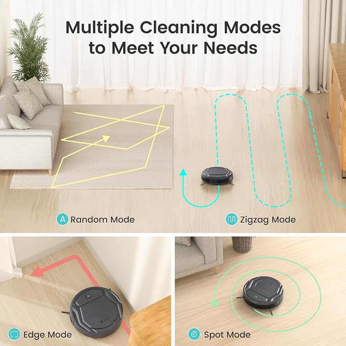 Lefant Robot Vacuums, 2200Pa Suction, 120 Min Runtime, WiFi/App/Alexa Control, Anti-Collision/Drop Sensor, Self-Charging Robotic Vacuum Cleaner, Slim