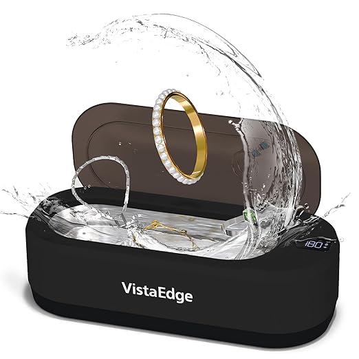 Ultrasonic Jewelry Cleaner – 48KHz Professional 350ml Stainless Steel Tank with Digital Touch Display, Gentle Cleaning for Jewelry, Watches, Eyeglasses, Dentures - Ideal Gift for Mom/Wife