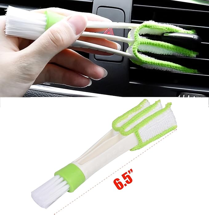 4Pcs Car Duster Kit, Multipurpose Dense Microfiber Duster for Car Exterior & Interior Cleaning, Dashboard A/C Vents Detailing Brush, Scratch Free Lint Free, Extendable Handle