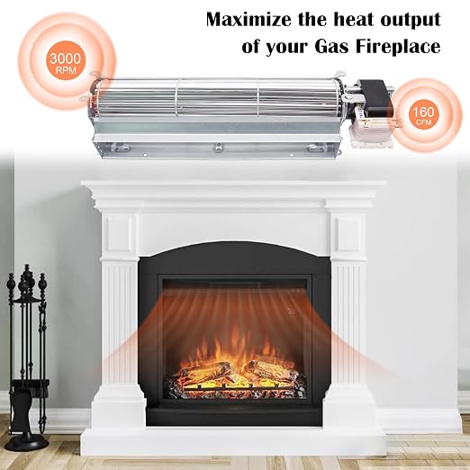 Hiorucet Upgraded Blower Fan Kits for Desa Fireplace Parts, GA3750A, GA3750, GA3700, BK BKT GA3650 Low Noise Fireplace Blower Motor for Desa Tech, FMI, Vanguard, Vexar, Comfort Flame, Astria Fireplace