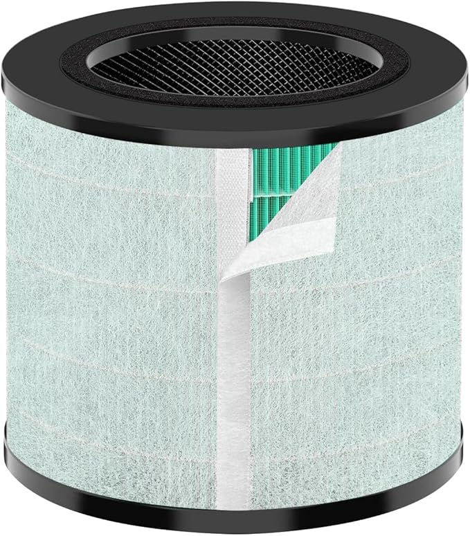 Replacement Filter Compatible with MK08W MK09W Air Purifier, True HEPA H13 4-Stage Filtration Activated Carbon 2-in-1, 2-Pack