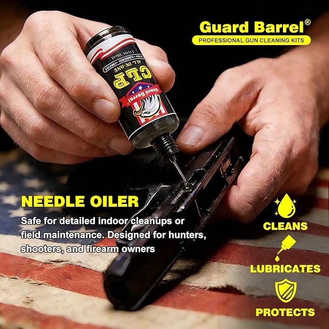 Gun Cleaning Kit for .22 .223Cal .22LR, 5.56 Cleaning kit with 30ml Gun Cleaning Oil, Gun Cleaning Snake, Cleaning Swabs, Bronze Bore Brush and Brass Jag Adapter with Portable Case