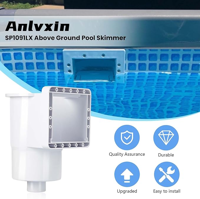 Upgraded SP1091LX Above Ground Pool Skimmer，Pool Skimmer，Thru-Wall Skimmer,Above Ground Pool Skimmer（with Accessories） Opening Width 6 Inches,Compatible with All Standard Pool Wall Openings