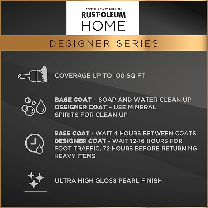 Rust-Oleum 391503 Home Designer Series Floor Coating Kit, High Gloss White