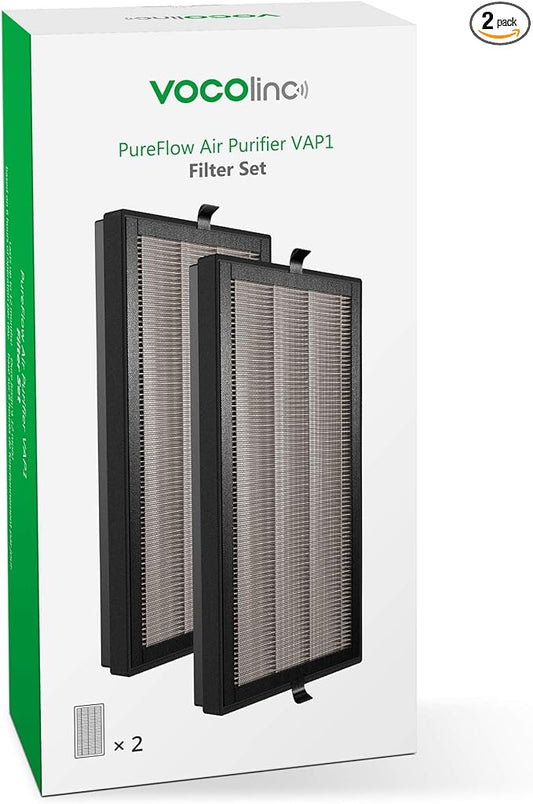 True HEPA Replacement Filter for VOCOlinc HomeKit Air Purifer VAP1 (1Pair)