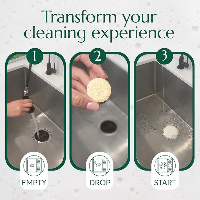 CLEANOMIC Reusable Kitchen Cloth, Garbage Disposal Cleaner & Tablet Tin Bundle