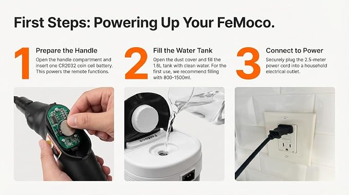 2-in-1 Steam Cleaner & Steam Mop for Home | 1.6L Tank for 60 Mins Runtime | 15s Fast Heat Up Portable Steamer with Wheels & 3-Level Handle | for Car, Tile Grout, Floor, Upholstery, 16-Piece Kit