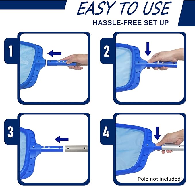 Pool Skimmer Net with Pool Brush