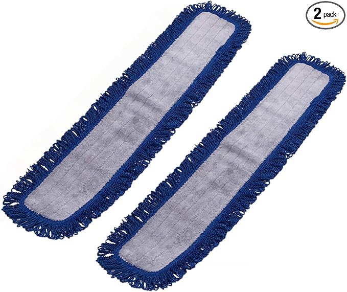 Real Clean 36 Inch Fringe Microfiber Dust Mop Pads (Pack of 2)