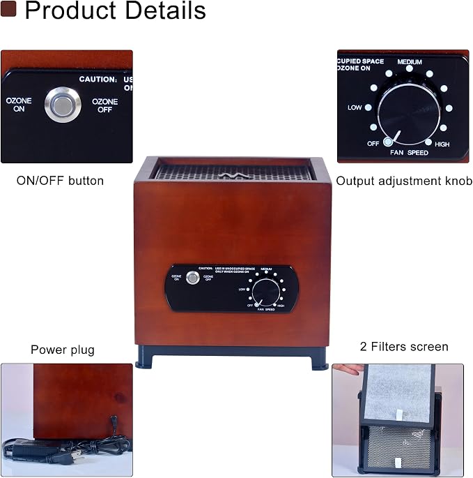 0zone Generator 3500 Sq/Ft Air Ionizers Machine for Commercial Industrial | Ozone Machine Smells from Small Apartments, Hotels, Vehicles and Boats
