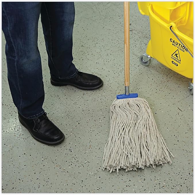 Boardwalk Mop Head, Lie-Flat Head, Cotton Fiber, 24 oz., White, 12/Carton
