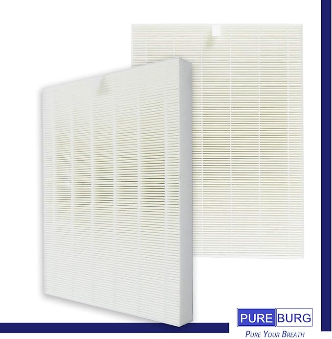 PUREBURG Replacement Filter Set Compatible with Sharp FP-N60CX & FP-P40CX Air Purifiers FZ-C46DFU FZ-R45HFU FZ-N60HFU, H13 HEPA + Activated Carbon Filter