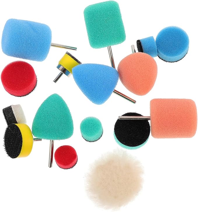 MAGICLULU Auto Finishing Tool 16pcs Polishing Pads Kit Sponge Car Wheel Brush for Car Detailing Polishing Wheel Buffing Pad