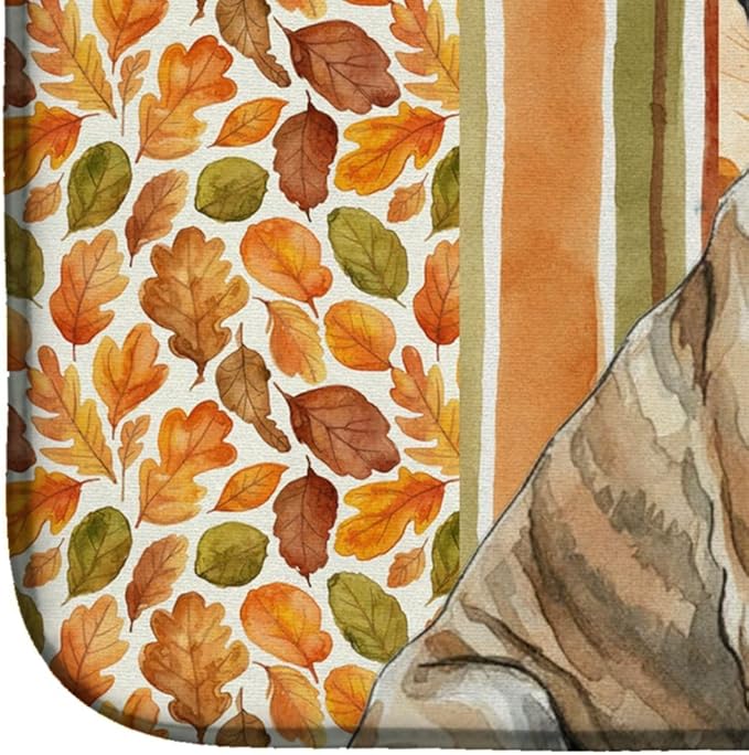 Caroline's Treasures Brindle Mastiff Heirloom Fall Dish Drying Mat Absorbent Dish Drying Mat Pad for Kitchen Counter Dish Drainer Mat for Countertop, 14 x 21", Multicolor