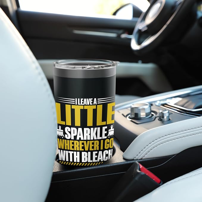 I leave a little Sparkle wherever i go with bleach Cleaning Stainless Steel Insulated Tumbler
