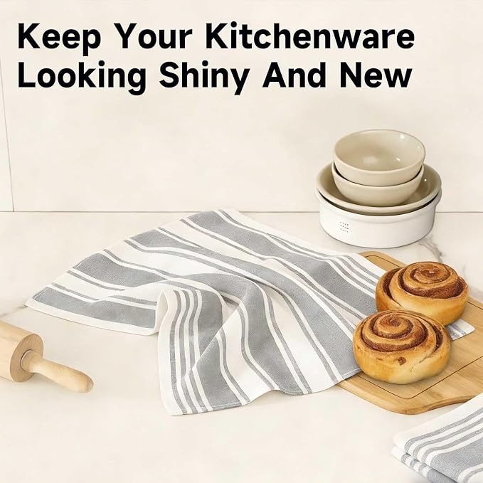 Dish Cloths 13”x 13”, 8-Pack Cotton Super Soft Absorbent Dish Rags, Quick Drying Dish Towels for Kitchen
