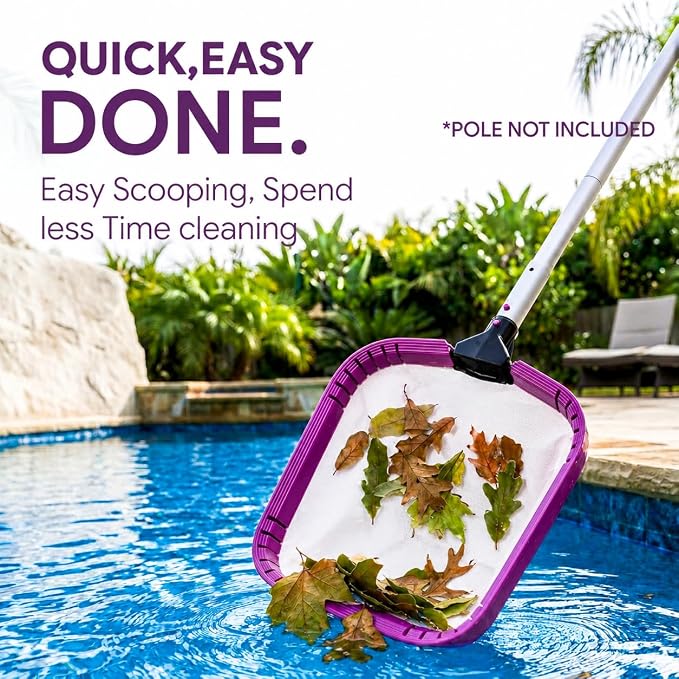 Professional Pool Skimmer Net Pool fine Nets-Cleaning With W/Alu Frame And Fine Nylon Flat Mesh,Pool Leaf Net,Skimmer Net For Fast Debris Cleaning, Pool Net For All Pools And Pond (YLS113F)