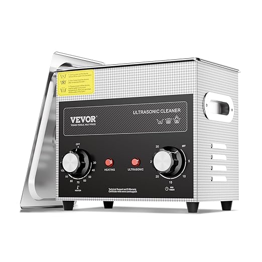 VEVOR 3L Sonic Cleaner with Heater Timer & Basket, Professional Digital Sonic Cavitation Machine, 120W Cleaning Machine for Watch Instruments, Glasses, Coin, Metal Parts, Tool