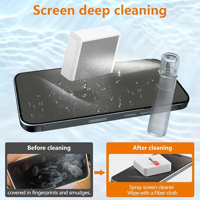 Cell Phone Cleaning Kit, iPhone Cleaning Kit for Charging Port Cleaner Keyboard Cleaning Kit for Airpods/Android/USB C/Earbuds/Laptop/iPad/Camera Lens with Stylus Pen (White, Elite Pack)