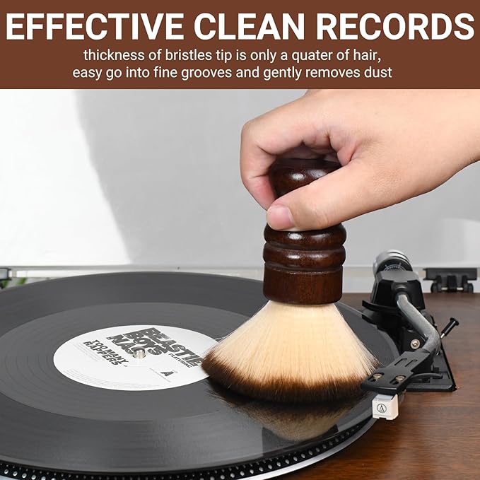 Record Weight Stabilizer with LED Ambient Lighting + 2-in-1 Vinyl Record Cleaning Kit