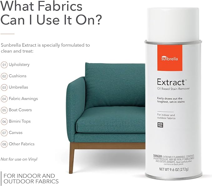 Sunbrella Extract (9.6 oz) + Restore (32 fl oz) Bundle | Extract Oil Stain Remover Fabric Cleaner with Restore Fabric Protector Spray & Water Repellent