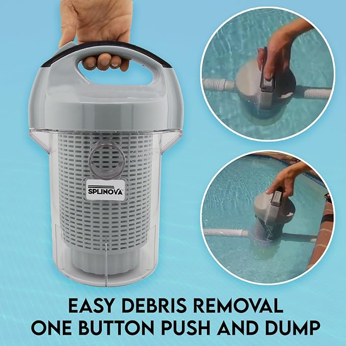 Pool Leaf Canister, Inline Vacuum Filter, Vertical Catcher Design, Quick Clean Easy Removal for Maintenance, Built in Sock for Increased Filtration.