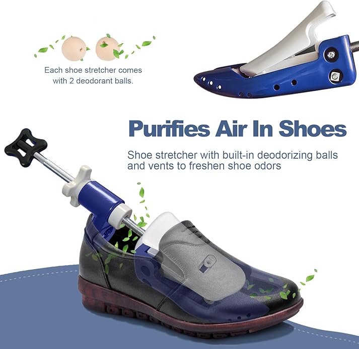 Shoe Stretcher for Men Women, 6-Way Adjustable Length Width & High Shoe Trees for Wide Feet Toe Box Thick Instep