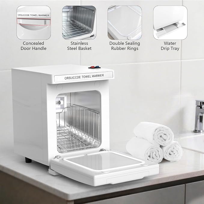 Hot Towel Warmer for Spa, Small Towel Warmer for Esthetician, Mini Towel Warmer for Facial Salon Beauty, Professional Towel Heater Towel Warmer Cabinet(5.5L-White)