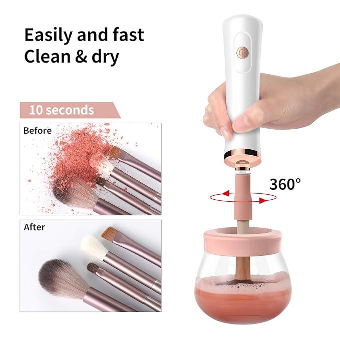 Senbowe Makeup Brush Cleaner and Large Cotton Floral Makeup Bag
