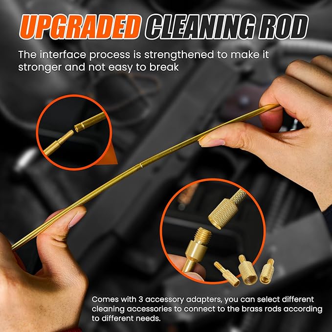PERWIN Universal Gun Cleaning Kit for All Caliber Pistol Rifle Handgun Shotgun Hunting Cleaning Kit with Brass Rods and Tough Carrying Case, Gun Accessories Gifts for Men