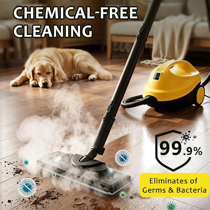 Steam Cleaner, Steamer Mop Cleaning For Home With 20 Accessories | High Temperature 248°F 120°C, Safety Lock, Floor, Window, Oven, Grout, Sealed Tile, Upholstered Furniture, Kitchen, Bathroom