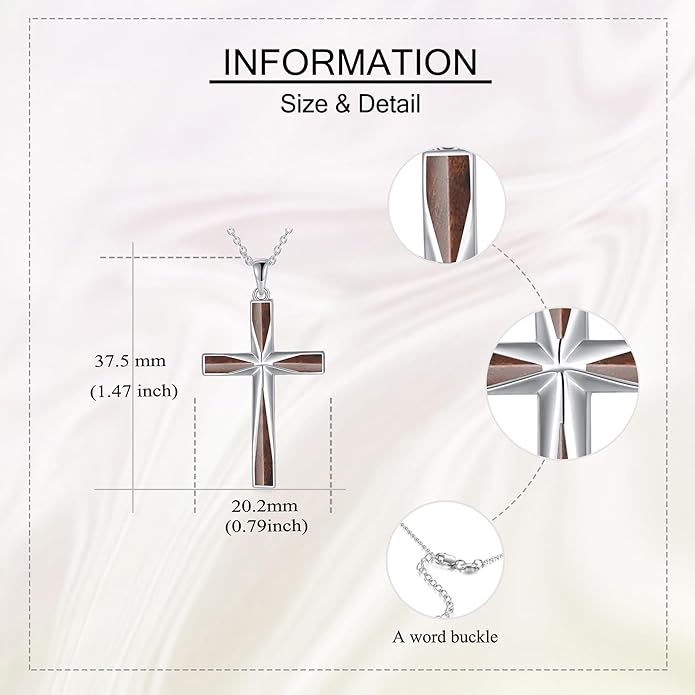 ONEFINITY Religious Cross Pendant Necklace Sterling Silver Origami Cross Pendant Gifts for Women Men Jewelry