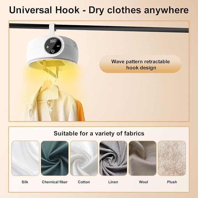 Uten Portable Clothes Dryer, Lightweight Mini Dryer for Quick Drying Clothes in Apartments, RVs, Hotels & Travel, Dark Blue