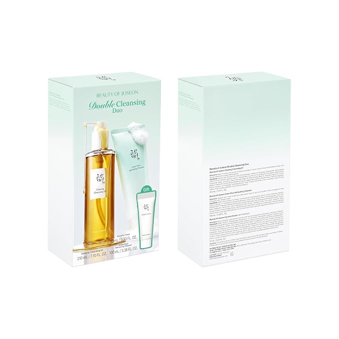 Beauty of Joseon Double Cleansing Duo With Glass Skin Moisturizer Gift | Daily Korean Skincare Face Cleansers for All Skin Types, Gentle Gel Cleanser and Lightweight Cleansing Oil 210 ml, 100 ml