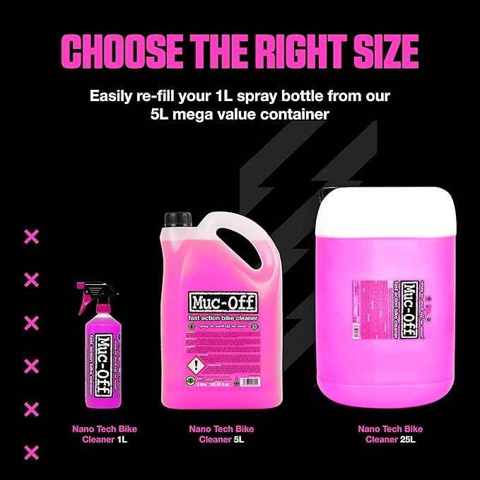 Muc-Off Nano Tech Bike Cleaner 1L | Biodegradable Formula, Safe on Carbon Fibre and All Surfaces | Breaks Down Dirt on a Molecular Level