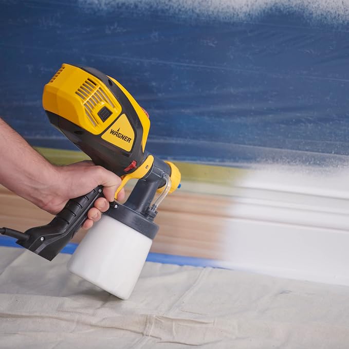 Wagner Spraytech 02419307 FLEXiO 595 Handheld HVLP Paint Sprayer, Sprays Most Unthinned Latex, Includes Two Nozzles - iSpray & Detail Finish Nozzle, Complete Adjustability, Lightweight Design