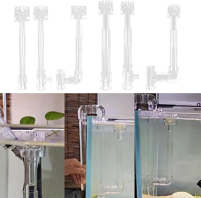 Clear Aquariums Skimmer with Pipe Outflows Water Plant Filter Cleaner