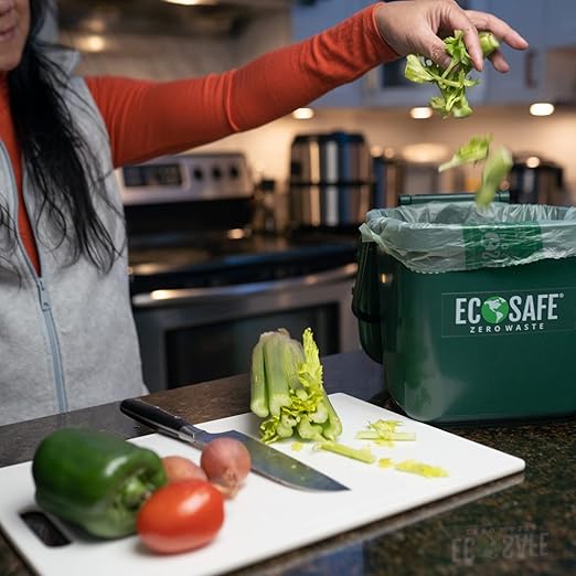 EcoSafe-6400 HR1617-6 Certified Compostable Bag - ASTM D6400 Approved - Small 16x17” Green Bags for 2.5 Gallon Bin - Extra Strong Leak, Puncture and Tear Resistant Food Scraps Bin Liners, Pack of 1300