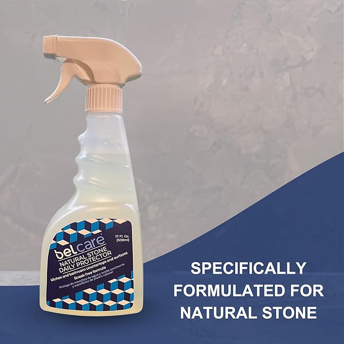 Natural Stone, Marble and Granite Sealer | Water-Based Stone Sealer Spray, pH-Neutral Surface Protector for Countertops, Vanities & More – 17 fl oz