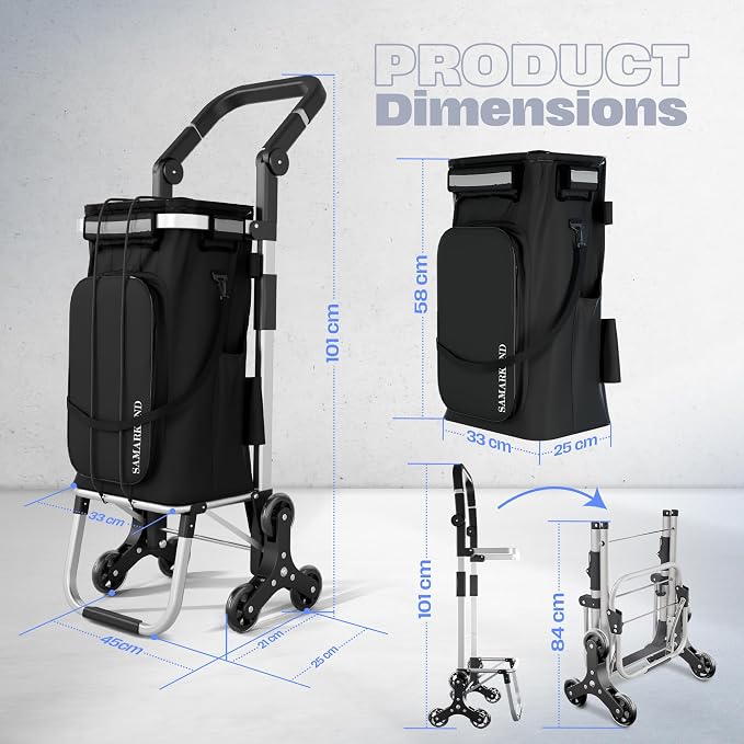 Folding Cart With Wheels Waterproof 88 lb, Phone Support & Elastic Ropes for Grocery Shopping – Grocery Cart On Wheels Foldable - Carts With Wheels For Groceries, Shopping Carts For Groceries Foldable