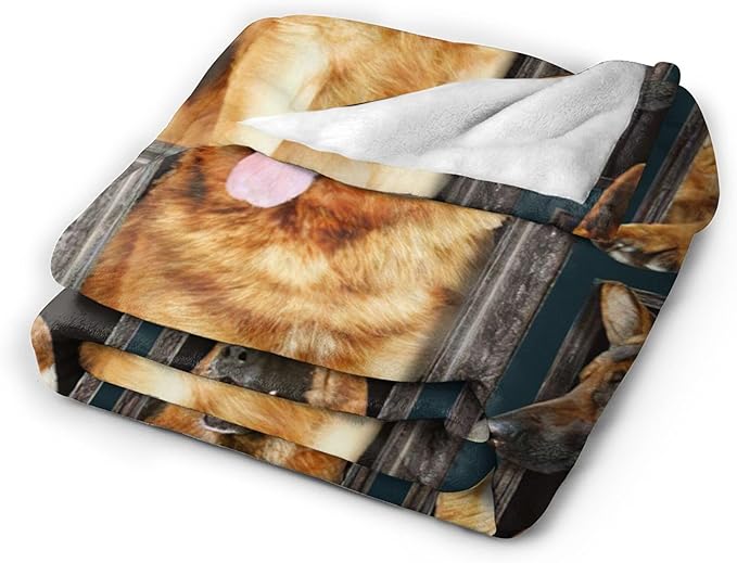 German Shepherd Dog Blanket - Cute Gifts & Decor, Soft Warm Fleece Throw for Girls, Women, Kids & Adults, 80"x60"
