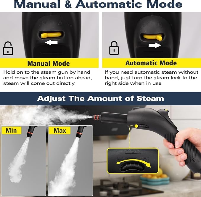 Waitbird Handheld Steam Cleaner, 4.5 Bar High Pressure 248°F Fast Heating Steam Cleaner with 21-Piece Accessories, Chemical Free Multi-Purpose Steamer for Floors, Tile, Grout & Kitchen Grease