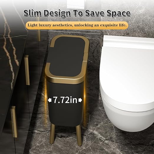 Procade Bathroom Trash Can Automatic Touchless,Motion Sensor Trash Bin,3 Gallon /11 L Smart Office Garbage can with Lid,Small Black Garbage Bin Wastebasket for Bedroom,Toilet, rv, Kitchen,Living Room